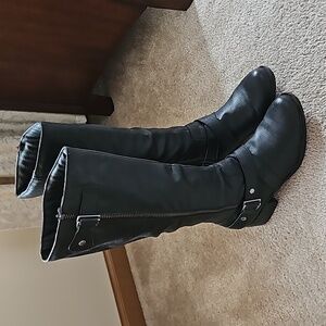 Womens black fashion riding boots